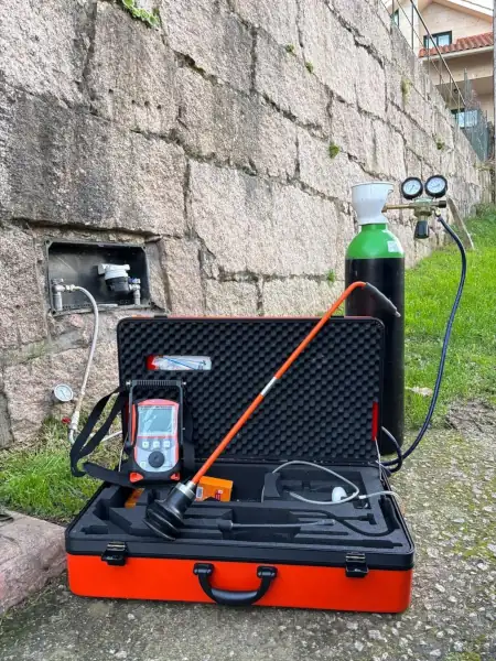 Gas trazador para localizar fugas de agua